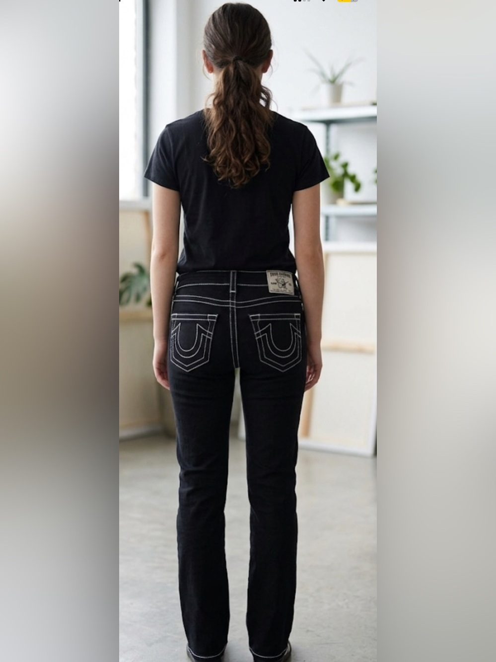 True Religion Jennie Curvy Super Skinny Mid Rise Jeans Women’s Size 30 Black